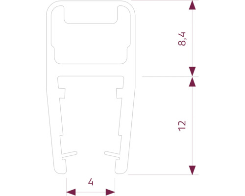 Technický nákres profilu s rozměry