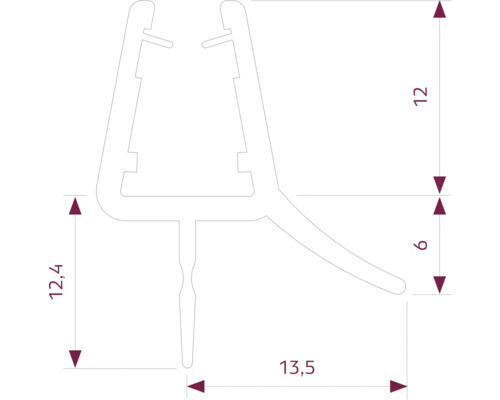 Technický výkres profilu s rozměry