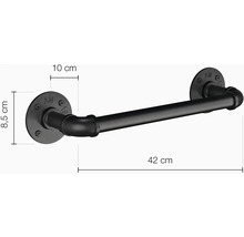 Kovový držák na ručníky o rozměrech 42 x 8,5 x 10 centimetrů