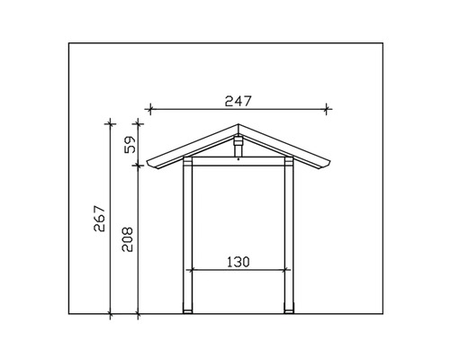 Technický nákres dřevěného altánu s rozměry