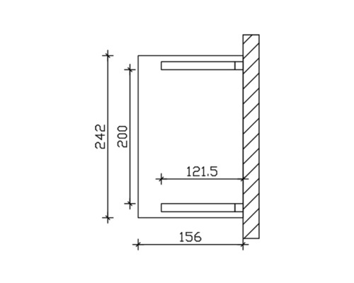 Technický nákres nástěnného držáku s rozměry
