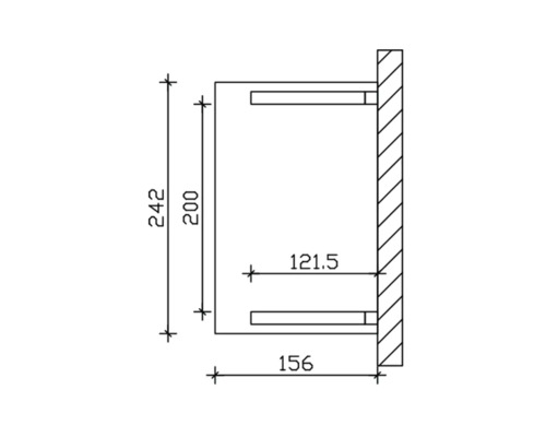 Technický výkres nástěnného držáku s rozměry