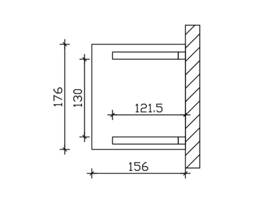 Technický výkres nástěnného držáku s rozměry