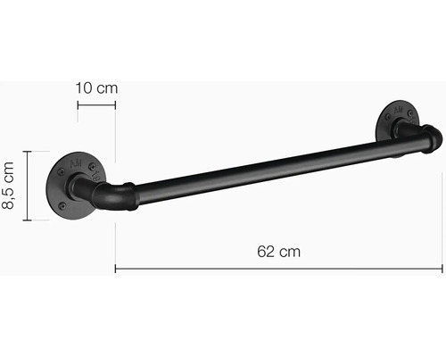 Kovový držák na ručníky, šířka 62 cm