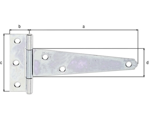 T-kusý závěs s rozměry