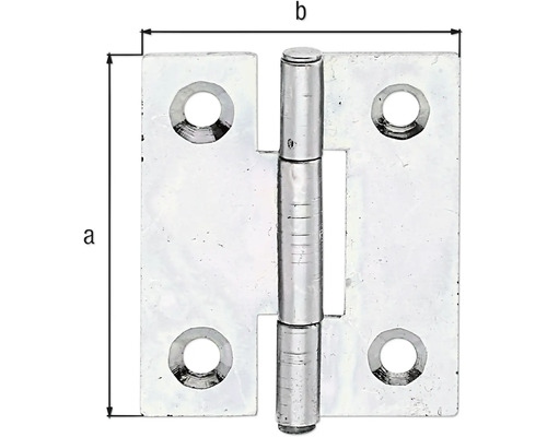 Kovové závěsy s rozměry a a b