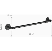 Držák na ručníky ze železa o rozměrech 82 x 10 x 8,5 centimetrů