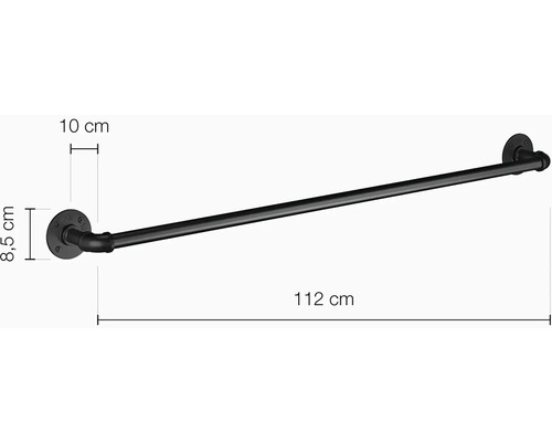 Kovový držák na ručníky, šířka 112 cm