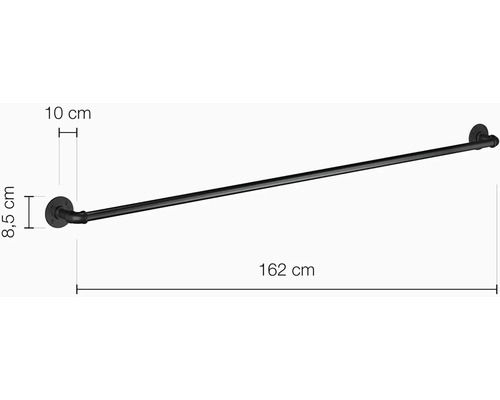 Kovový držák na ručníky, šířka 162 cm