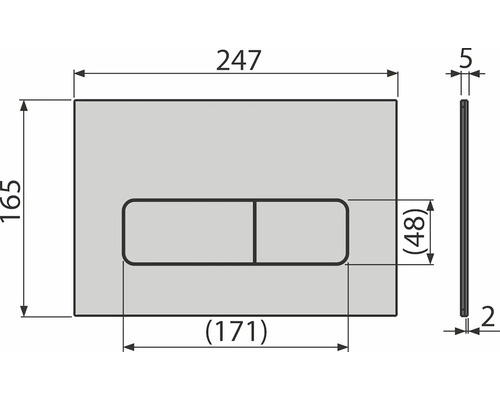 Technický výkres ovládacího panelu s rozměry