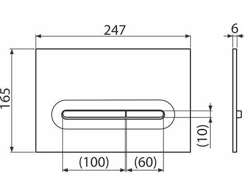 Technický výkres ovládacího panelu s rozměry