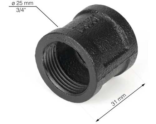 Litá tvarovka nátrubek, průměr 25 mm, 3/4 palce