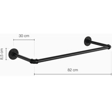 Kovový nástěnný věšák o rozměrech 30 cm x 8,5 cm x 82 cm