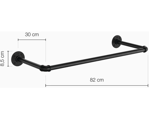 Kovový nástěnný věšák o rozměrech 30 cm x 8,5 cm x 82 cm