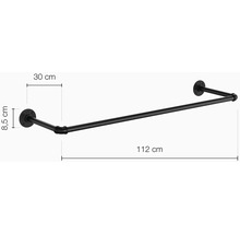 Kovová šatní tyč, šířka 112 cm