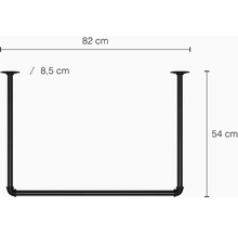 Rozměry rámu police o šířce 82 centimetrů a výšce 54 centimetrů