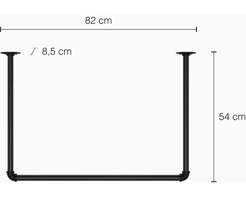 Rozměry rámu police o šířce 82 centimetrů a výšce 54 centimetrů