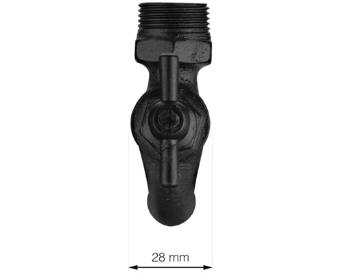 Kovový ventilový kohout, 28 mm