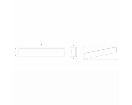 Technický výkres LED nástěnného svítidla s rozměry