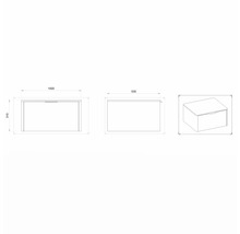 Koupelnová skříňka pod umyvadlo Devo Lotos bronzová/černá 100 x 31 x 53 cm LF-SUW1S100x31-F115