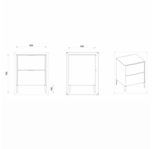 Koupelnová skříňka pod umyvadlo Devo Lotos bronzová/černá 60 x 76 x 53 cm LF-SUS2S60x76-F115