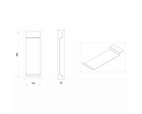 Technický výkres mřížky s rozměry