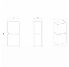 Koupelnová závěsná skříňka Devo Viva 2.0 levá dub halifax bílý 40 x 84 x 26 cm VV2-S2D1SL40x26-P29