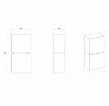 Koupelnová závěsná skříňka Devo Viva 2.0 pravá dub halifax bílý 40 x 84 x 26 cm VV2-S2DP40x26-P29