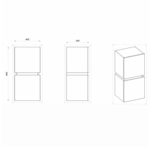 Koupelnová závěsná skříňka Devo Viva 2.0 levá dub bílá 40 x 84 x 35 cm VV2-S2DL40x35-P29