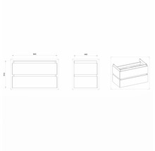 Koupelnová skříňka pod umyvadlo Devo Viva 2.0 dub halifax bílý 84 x 51 x 44 cm VV2-SU2S84x51-P29