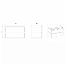 Koupelnová skříňka pod umyvadlo Devo Viva 2.0 zelená matná 97 x 51 x 44 cm VV2-SU2S98x51-F77
