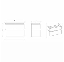Koupelnová skříňka pod umyvadlo Devo Viva 2.0 bílá matná 59 x 66 x 44 cm VV2-SU2S59x66-F83