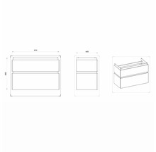 Koupelnová skříňka pod umyvadlo Devo Viva 2.0 dub halifax bílý 97 x 66 x 44 cm VV2-SU2S98x66-P29