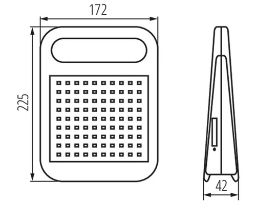 Technický výkres struhadla s rozměry