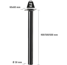 Noha stolu s nosností 50 kilogramů a rozměry 400/500/600 mm