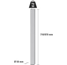 Kovový sloupek o rozměrech 710/870 mm a průměru 50 mm