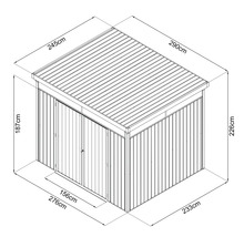 Systémový zahradní domek 6,43 m² se střešním oknem 290x245x226 cm antracit