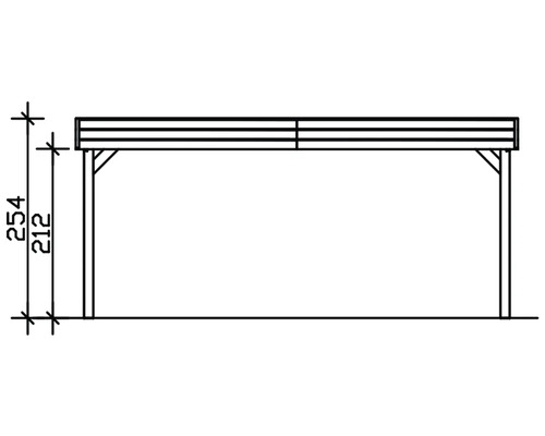 Technický výkres dřevěné konstrukce s uvedením výšky