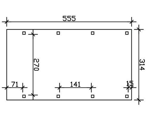 Technický výkres základové desky s rozměry.