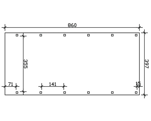 Technický nákres obdélníkové desky s rozměry.