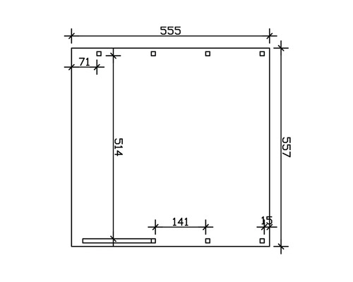 Technický výkres s rozměry