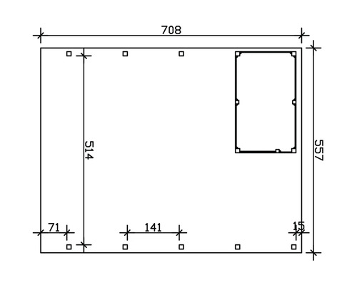 Technický výkres s rozměry
