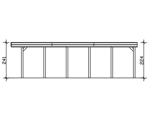 Technický nákres dřevěného přístřešku s rozměry