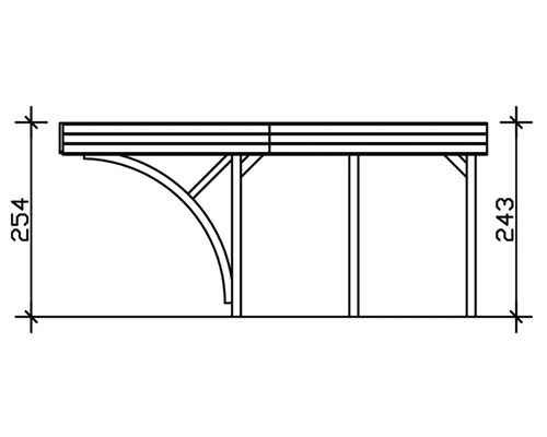 Technický nákres dřevěného altánu s rozměry