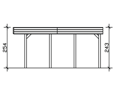 Technický výkres dřevěné konstrukce s rozměry