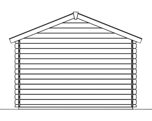 Ilustrace srubu se sedlovou střechou