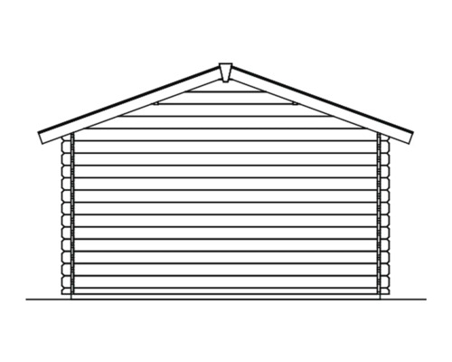 Ilustrace zahradního domku se sedlovou střechou