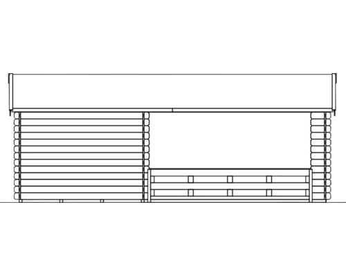 Obrázek zahradního domku s dřevěnými stěnami