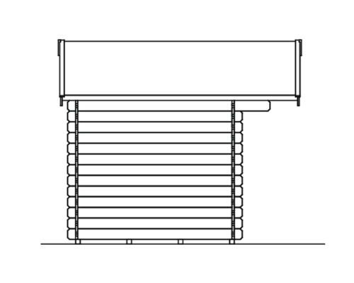 Ilustrace zahradního domku z kulatiny