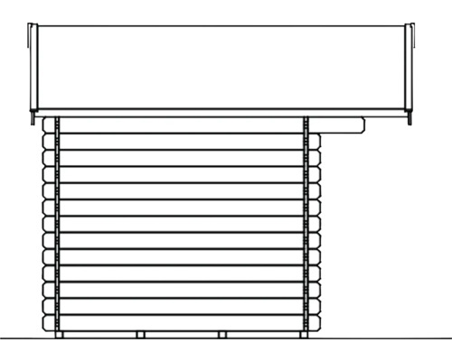Nákres zahradního altánu s konstrukcí z kulatiny